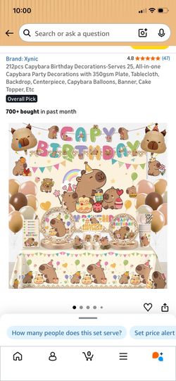 Capybara birthday decorations