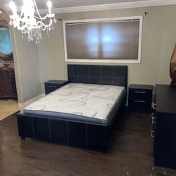 Queen  Bedroom Set With Mattress And 2 Nightstand Dresser And  Mirror Free Installation All New Furniture And Free Deliveries 