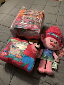 Brand new Trolls by Dreamworks blanket, comforter and doll