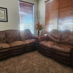 Leather Sofa and Loveseat