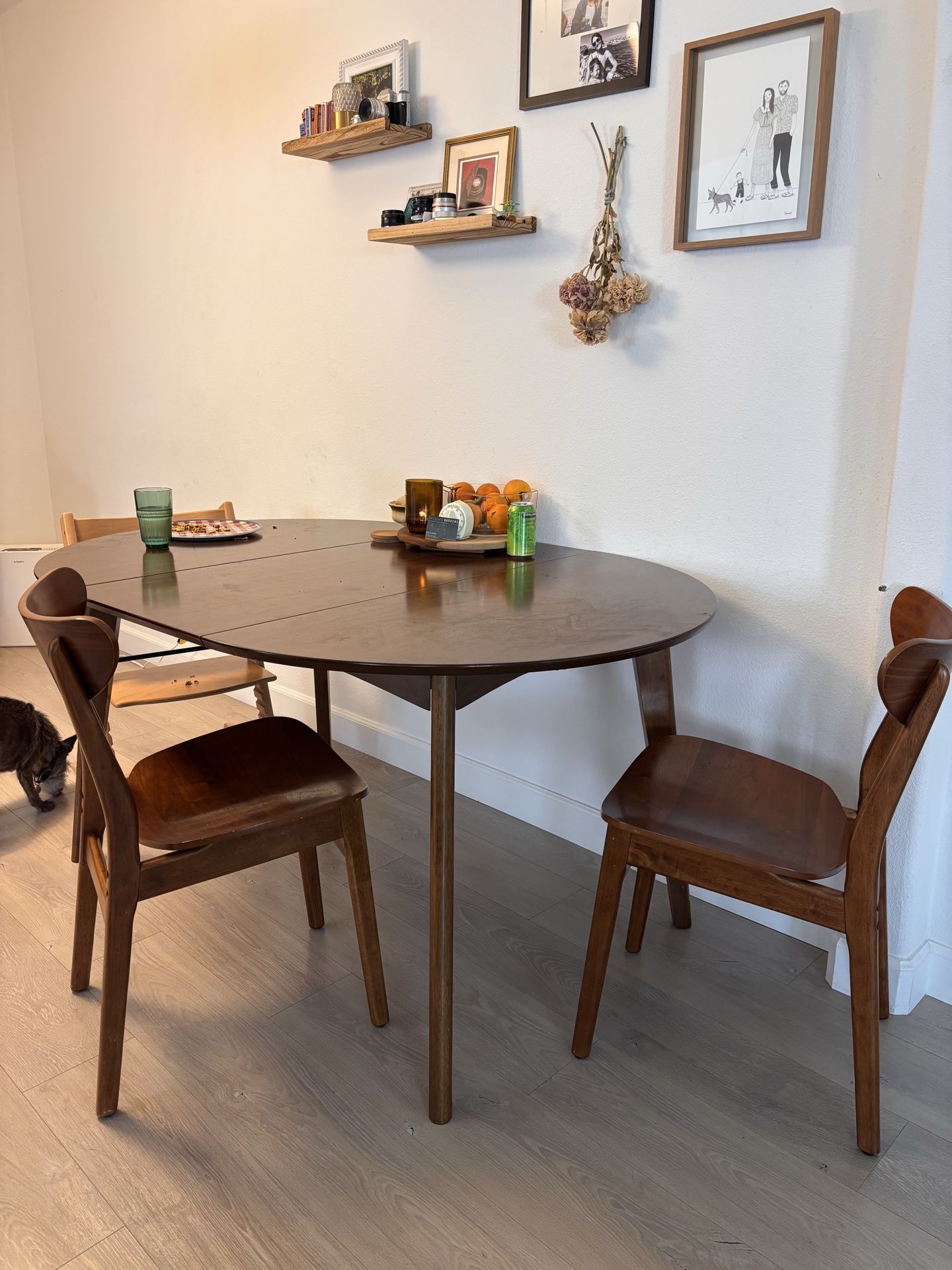 oval dining dark wood dining table with leaf