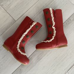 Military Style Lace Ruffle Trimmed Boots By Liv and Mia