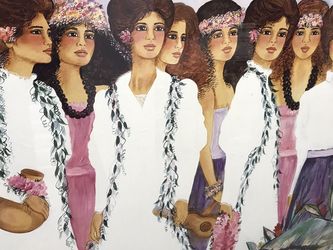 Hawaiian Ladies original Artwork Signed By Artist