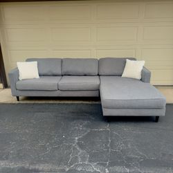 Gray Living Spaces Sectional Couch Sofa