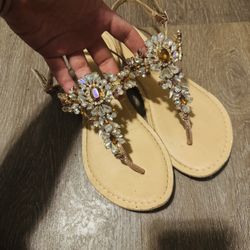 ASOS Embellished Jeweled Thong Sandals - Size 9