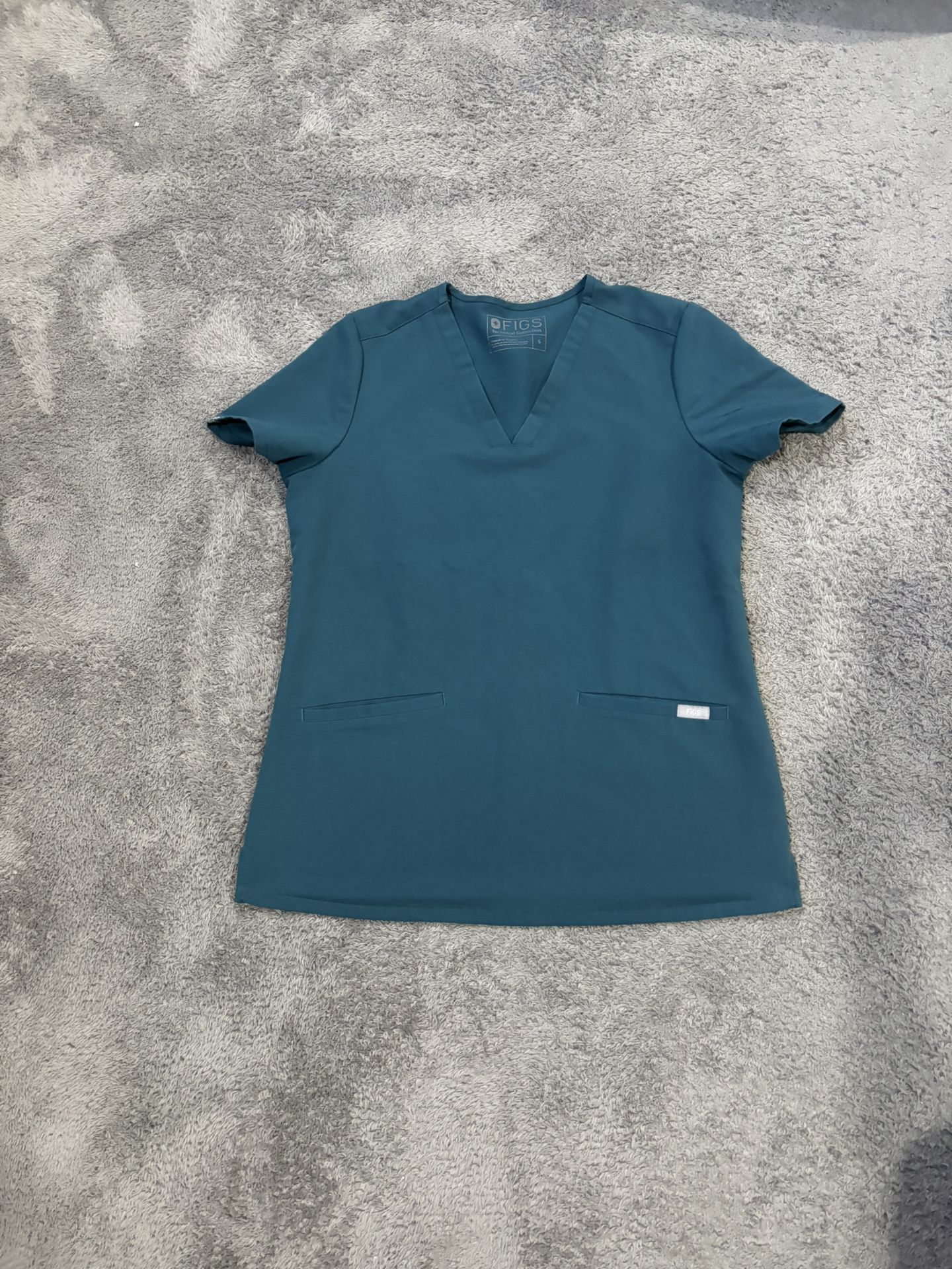 Small FIGS Caribbean Blue Scrub Top