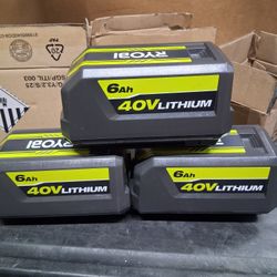 RYOBI  BATTERY  40V  6 AH  ECH 