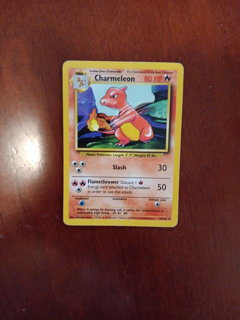 Charmeleon Rare Stage 1 Pokemon Card.