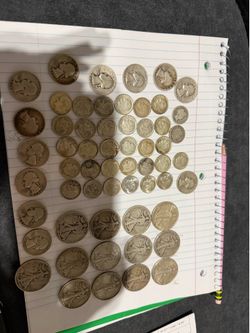 (60) REAL SILVER COINS OLD