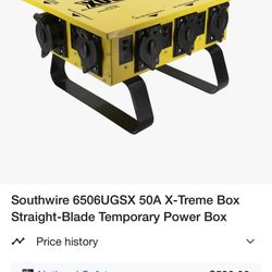 Southwire 50 A Xtreme Box & Seow 100 Ft Cord With Hubbel Ends Input Current 50 Amps