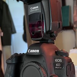 Canon 6D Mark  II with Canon Battery Grip and Canon Speedlite 580EX II (NEW) 