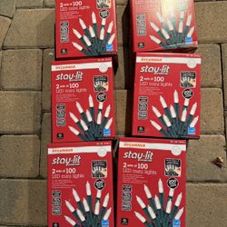 New 6 Boxes Of Sylvania Stay-lit (2sets Of 100)