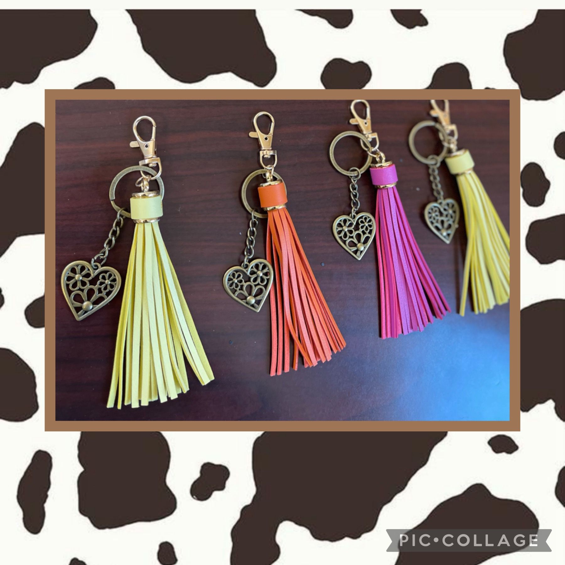 Western Keychains With Bull Or Heart Pendant