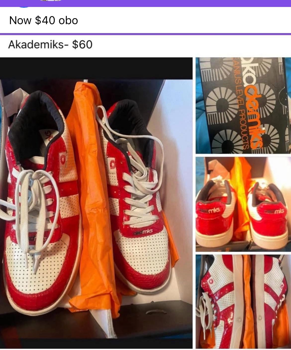 Akademics tennis shoes, size 10