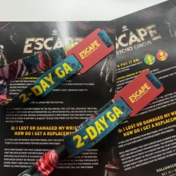 Escape General Admission Tickets 2 Day Passes
