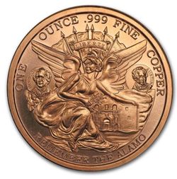1 oz Copper Round - Texas Centennial (Remember the Alamo)