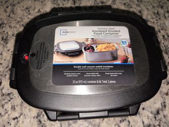 Mainstays stainless steel insulated divided food container