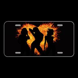 License Plate Novelty Car Front Heart Love Flame Girl Sexy Pose