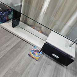 Glass TV Stand With Drawer