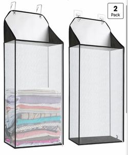 MaxGear Hanging Laundry Hamper, Over the Door Hamper with 2 Kinds of Hooks for Dirty Clothes Organizer, Mesh Wall Hanging Laundry Basket with Zipper