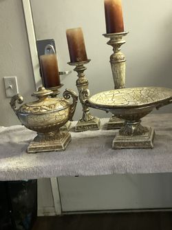 Table Decor, Candle Holders, 2dishes