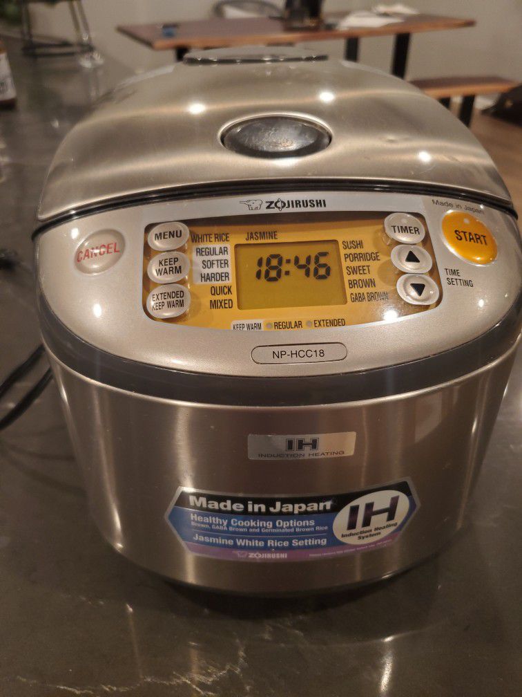 Zojirushi NP-HCC18XH Induction Heating System Rice Cooker and Warmer, 1.8 L,  Stainless Dark Gray Made In Japan for Sale in Pico Rivera, CA OfferUp