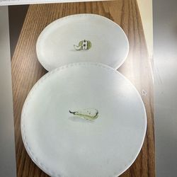 Rae Dunn Boutique Retired Stitched Appetizer Plates