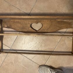 Wood 2 Rail Quilt Or Blanket Rack
