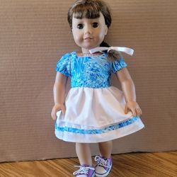 Handmade 18" Doll Dress - Blue