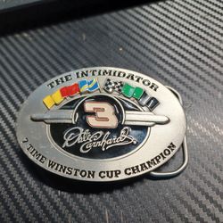 Vintage (1997) Great American Products Dale Earnhardt "The Intimidator" Solid Fine Pewter Belt Buckle