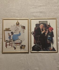 Two (11x14) Large Framed Norman Rockwell Prints