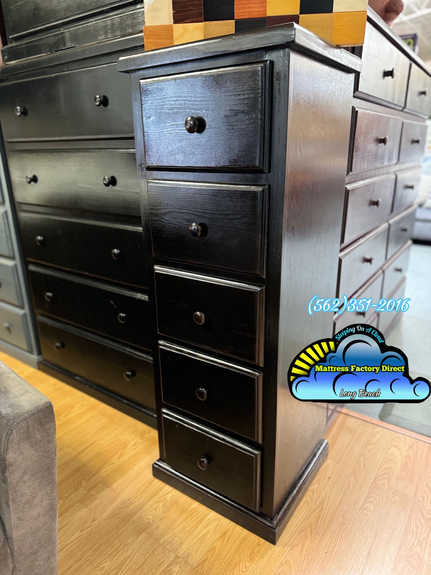 Black Pinewood Dresser Custom Skinny Drawer Black Pinewood Dresser Custom Skinny Drawer