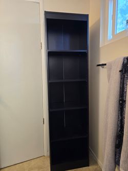 Black tall wide bookcase