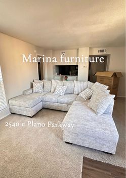 Large Light Gray U-Shaped Sectional Sofa