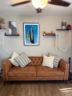 84 " Faux Leather Sofa