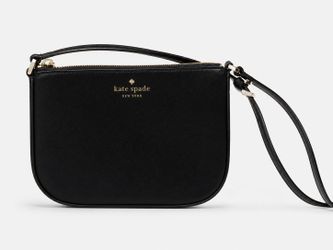 Kate Spade Black Saffiano Leather Crossbody / Wristlet Bag