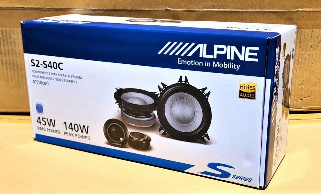 Alpine S Series Car Speakers 140 Watts 4" Inch Component Speakers System S2-S40C 🚨 Payment Options Available 🚨 No Credit Needed 🚨