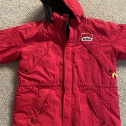 Vintage 90s Marlboro Country Store Red Parka Large
