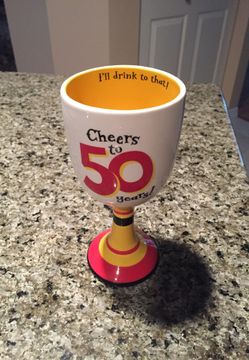 50th Birthday Wine Glass