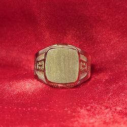 10k Gold Engravable Signet Ring