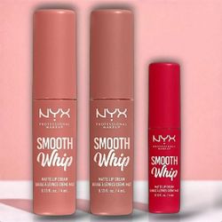 Bundle Of 3 Nyx Smooth Whip Matte Lip Creams, New, Pink, Red