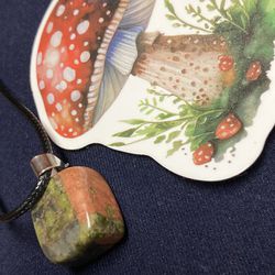 Unakite Hand Crafted Crystal Stone Necklace 
