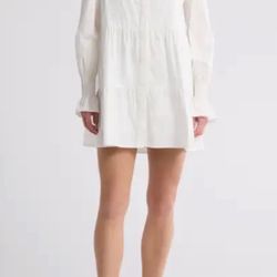 WAYF Long Sleeve White Dress 