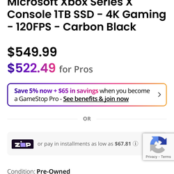 xbox series s 1tb used