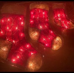 Vintage Lighted Christmas Stockings