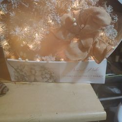 Selling A Brand Knew  North Pole 24 In 60.96vm)Pre-lit Wreath Includes 50 Miniature Lights With Flocking