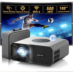 Brand New 4K Smart Projector with WiFi 6 and Bluetooth 5.2, 500 ANSI, Native 1080P