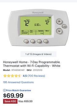 Honeywell Home 7-Day programmable Thermostats.