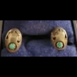 Vintage Sterling Silver Bear Claws With Turquoise Stone Earrings