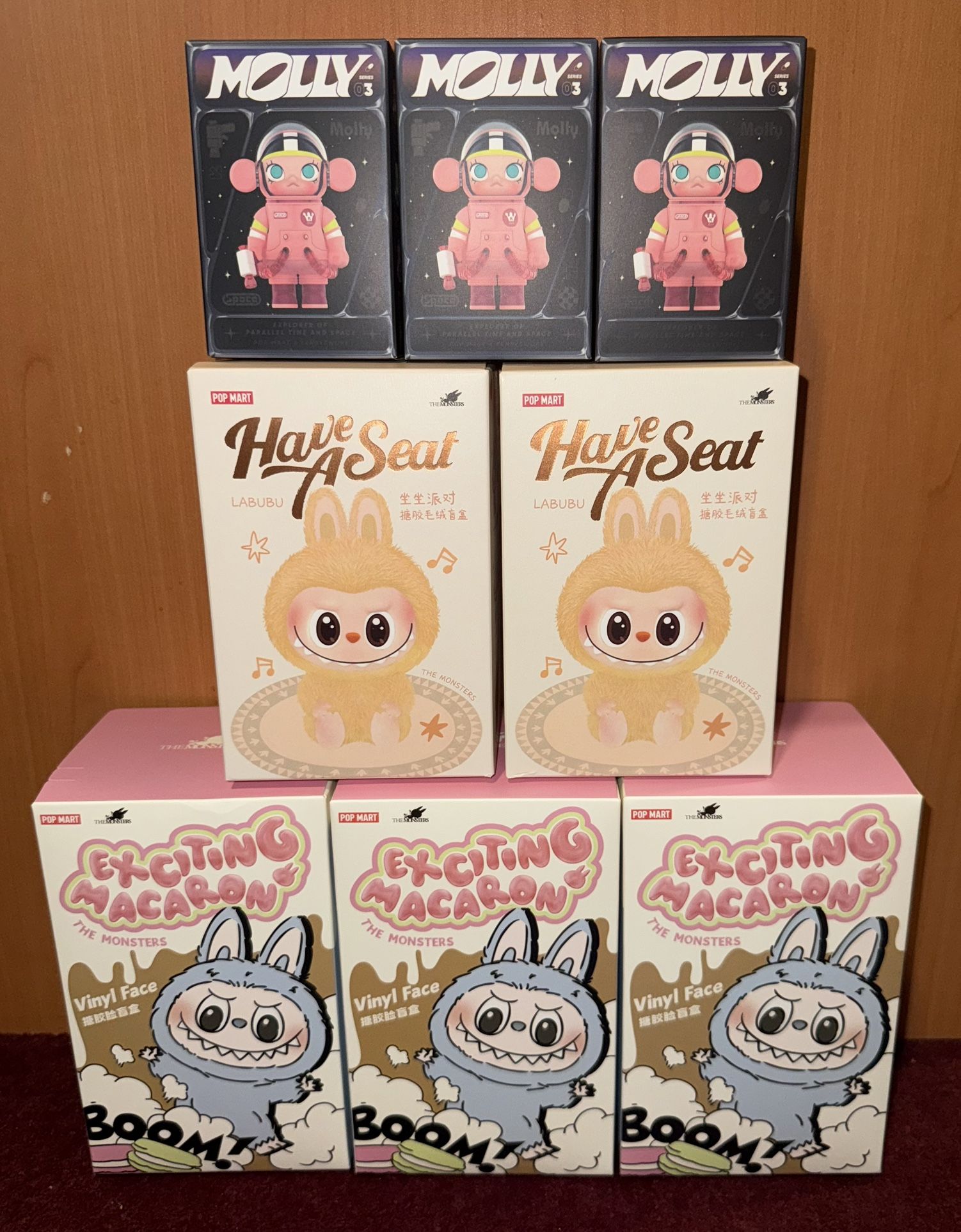 Popmart Labubu Have a Seat Exciting Macaron Space Molly 100%